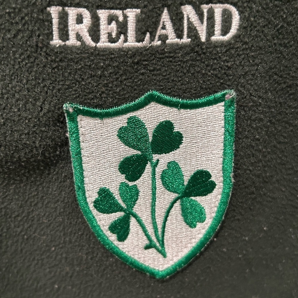 Mens Fleece Jacket Green Ireland 3 Shamrock Full Zipper Long Sleeves size XXL - Picture 4 of 5